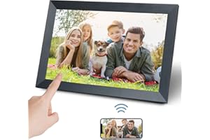 Aorpdd Digitaler Bilderrahmen WLAN 10.1 Zoll, HD IPS-Touchscreen Elektronischer Bilderrahmen mit 32 GB Speicher, Automatische Drehung, Teilen von Fotos oder Videos überall über Frameo App