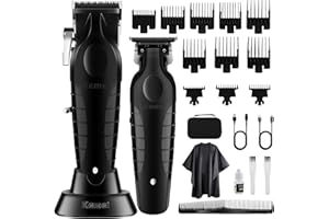 KEMEI Professional Hair Clipper and Trimmer Set, Cordless Hair Clipper for Men, Electric Barber Trimmers, Rechargeable Hair Cutting Kit, T-Blade Hair Trimmers, KM-2296, KM-2299
