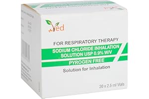Solution saline isotonique pour inhalation VED, chlorure de sodium à 0,9% (NaCl), 20 flacons unitaires de 2,5 ml pour adultes et enfants