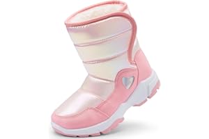 HARVEST LAND Kids Snow Boots Boys Girls Winter Boots For Toddler Waterproof Snow Ankle Boots Kids Anti-slip Walking boots Warm Fur Lined High-Top Snow Boots