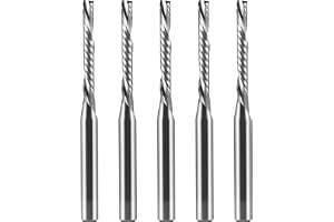 5 stycken skaftfräsar 3,175 mm skaft downcut 17 mm skärlängd CNC-fräs spårfräs av hårdmetall skaftfräs för överfräs spiralnotfräs långhålsfräs trä router bit 1-bladig träfräs
