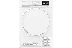 Sèche linge Condensation Sharp KDGCB8S7PW9 - Condensation - Chargement Frontal - Départ différé - Indicateur temps restant - 66 décibels