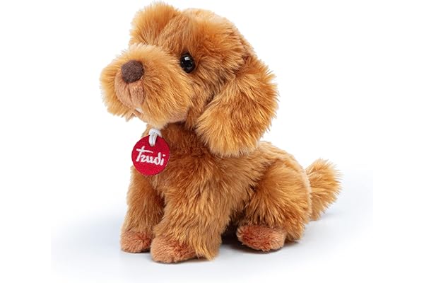 Trudi Caniche Toy Oliver Assis Peluche Chien, Cadeau de Noël et d'anniversaire | 15x20x18cm Taglia S | Chiens en Peluche Classiques | modèle22332