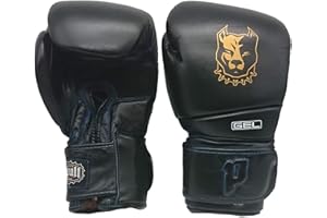 Pitbull Boxing Equipment GUANTONI BOXE | GUANTI 14 OZ | Nero | Guanti kick boxing | Guanti Muay Thai | Guanti in vera pelle GL 22
