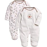 BABY GO Baby Boys & Baby Girls Cotton Full Sleeve Sleepsuit Pack of 2 | Newborn Infant Romper Jumpsuit with Snap Buttons | Soft Breathable Onesie Set 