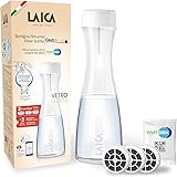 Laica Bk31A Bottiglia Filtrante In Vetro Glassmart, 3 Filtri Fast Disk Inclusi, 360 Litri Di Acqua Filtrata Istantaneamente, 