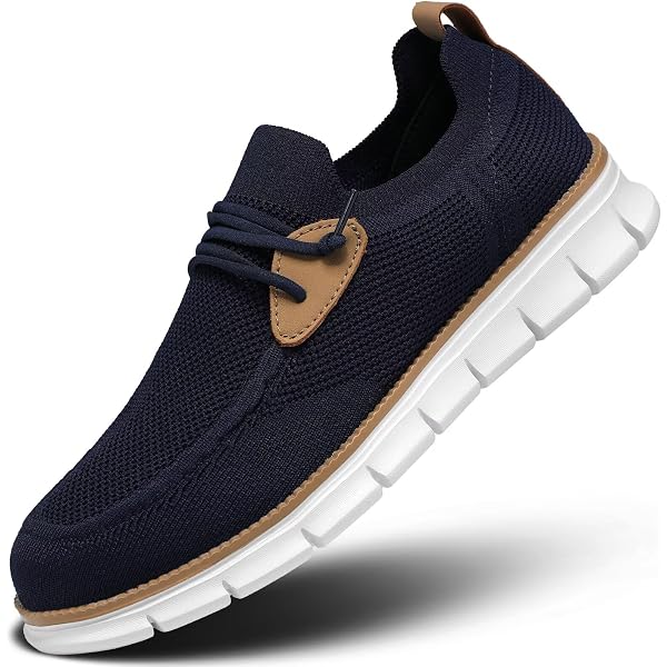 Men's Slip-On Oxford Sneakers - Breathable Mesh, Lace-Up Design, Lightweight Walking Shoes