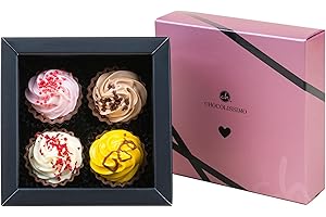 ‎CHOCOLISSIMO CHOCOLISSIMO - Liebes Geschenk aus Schokolade - Pralinen in Cupcake Form - 4 Stück, mit Alkohol - Jahrestag, Geburtstag, Geschenke für Frauen, Mama, Freundin, Muttertag, Shoko Frauentag Ostern Herz