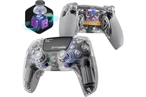 HEXGAMING PHANTOM Pro Controller with 4 Remappable Buttons, 6 Remapping Profiles, 8 Interchangeable Analog Stick, and Adjustable Triggers Compatible with ps5, PC, Mobile - Hall Effect Explorer Edition