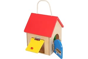 Small Foot Schlosshaus Kompakt aus Holz, mit diversen Riegeln und Schlössern, fördert die Motorik, ab 3 Jahren, 12090 Spielzeug, Mehrfarbig, S