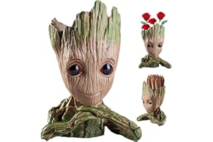 MaibaoteMbt Groot Flower Pot, Decoración del Groot Acuario, Groot Maceta para Suculentas, Groot Maceta con Orificio de Drenaje, Baby Groot Maceta, para Deco del Acuario/Decoración de Escritorio (M4)