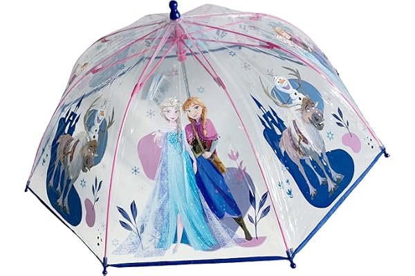 Chanos Frozen 2 - Isdrottningen barn flickor paraply käpp paraply, flerfärgad, liten