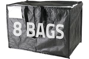 SACKMAKER Moving & Storage Bags – HEAVY DUTY 100L - PREMIUM Grade, Reusable Zippered Tote for Moving House, Clothes Storage, Camping, Attic & More – Industrial Strength Laundry & Utility Bag (8 Bags)