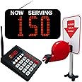CYSSJF Queue Calling System | Number Calling System with 1 Standing Ticket Dispenser | Queue Management Now Serving Number Calling Queue Ticket Number Call System Restaurant Pager（English Voice）