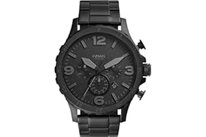 Fossil Nate Uhr für Herren, Quarzwerk Chronograph mit Edelstahl- oder Lederarmband