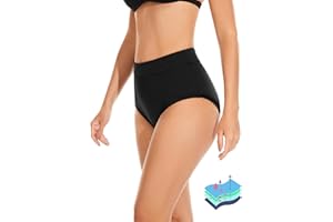 OVRUNS Costumi da Bagno per Il Periodo mestruale a Prova di infiltrazione Bikini Bottoms