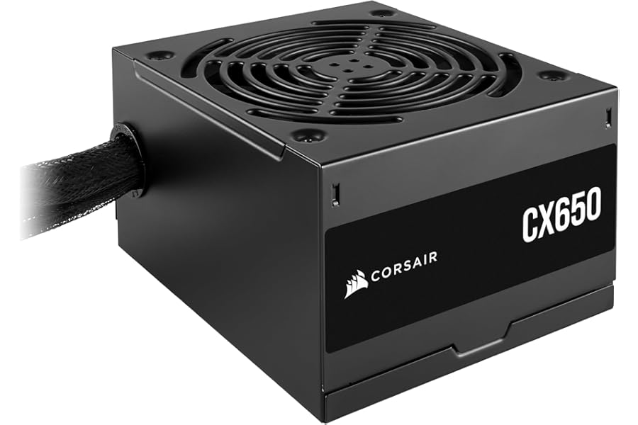 CORSAIR CX650 80 PLUS Bronze Non Modular Low-Noise ATX 650 Watt Power Supply - UK - Black