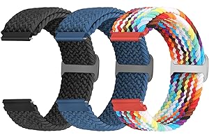 YUNSHARE 18mm Geflochtenes Nylon Sport Armband Kompatibel mit Garmin Venu 3S/Venu 2S/Vivoactive 4S/Vicomove 3S/Fossil Women's Gen 6 42mm/5E 42mm/Gen 4 Venture HR/Charter HR/LG Watch Style Damen Herren