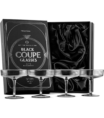 Lot De 4 Verres à Cocktail Irisés Art Déco – 200 Ml, Style Vintage Arc-en-Ciel Pour Martini, Champagne & Cosmopolitan