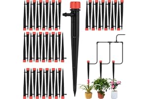 ROSNONG Automatic Drip Irrigation System,50 Pieces Plant Watering Spikes can 360° Spray Adjustable Water Volume,Ideal for Garden and Lawn & Indoor/Outdoor Plant Watering, C.50pcs