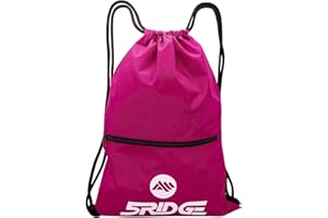 5RIDGE Sacs de sport avec cordon de serrage, sac à dos de natation étanche pour homme et femme avec poche extérieure zippée pour plage, vacances scolaires, randonnée, voyage, football, garçon, fille.