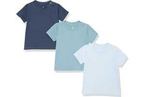 Amazon Essentials Camiseta de Manga Corta de algodón orgánico (Anteriormente Amazon Aware) Unisex Bebés, Pack de 3
