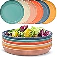 Worephu Lightweight & Unbreakable Dinner Plates Set of 6, Reusable Plastic Plates, 6 Colors Pizza/Pasta/Snack/Salad Dinner Sets for Home, Office, Picnic, Park
