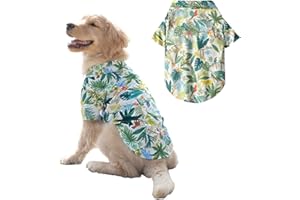 BLUE DREAM ISLAND Chemise hawaïenne pour chien, vêtements d'été pour animaux de compagnie cool et respirant, t-shirt de plage pour chiens de taille moyenne et grande _5XL