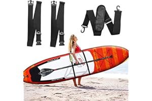 SacJkt Tragegurt Für SUP Board, Surfbrett Schultergurt, Verstellbarer Nylon Trageriemen Ür Kajak, Surfbrett, SUP (Schwarz)