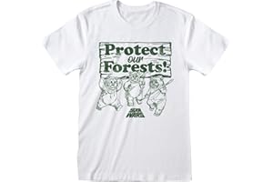 POPGEAR Star Wars Ewoks Protect Our Forests Boyfriend Fit T-Shirt, Womens, S-5XL, White, Official Merchandise