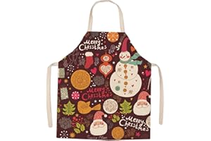 JFAN Delantal de Cocina de Navidad, Delantal de Santa Claus Rojo para Cocinar En Navidad Delantales
