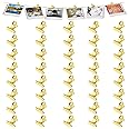 Molain 40Pcs Gold Binder Clips, 0.87 Inch(22mm) Metal Hinge Clips for Food Packages, Mini Picture Clips, Small Paper Clamps, Binder Clips, Photo File Paper Document Clip for Home and Office Supplies
