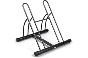 Unibos | Double Heavy Duty Twin Bike Bicycle Floor Parking Stand Holder Storage Rack Reversible Mountain Bikes Kids Indoor Outdoor Home Garage Shed