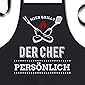 YORA Grillschürze für Männer lustig - Hier grillt der Chef - Vatertagsgeschenk inkl. personalisierbarer Urkunde…
