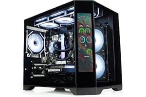 ionz Gaming PC - Desktop Computer, Ryzen 5 5700X, NVIDIA RTX 5060,16GB RAM 1TB SSD, 240mm AIO Liquid Cooling, Windows 11, 650W 80+ PSU, WiFi (APEX VISION, Black)