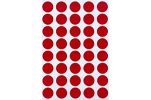 Royal Green Bollini Adesivi Rotondi Multiuso Colore Rosso 19mm - Etichette Colorate Scrivibili da 1,9 cm - Confezione da 600 Pezzi