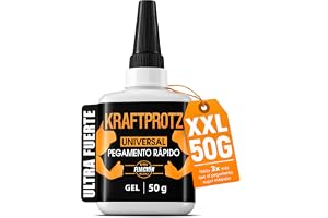 Pegamento Universal Gel 50 g - Adhesivo Multiuso Cianoacrilato Reparación | sin goteo, rellena huecos, transparente, impermeable, resistente al calor, punta antisecado, madera, metal, plástico, vidrio