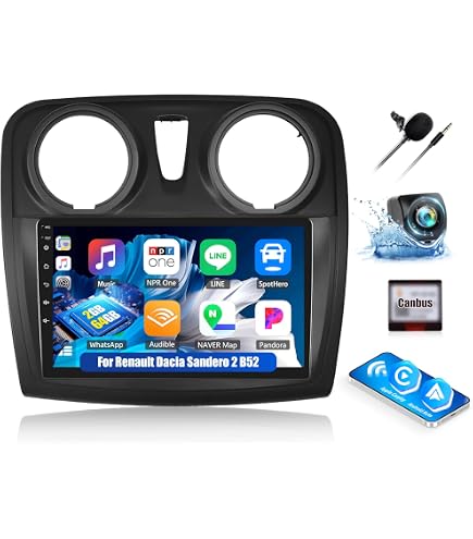 Autoradio Android 13 Pour Renault/Dacia (Duster, Sandero, Captur…) - 7" Écran - 2Go RAM/64Go - CarPlay & Android Auto Intégrés - GPS, Bluetooth, Commande Volant, Aide Parking
