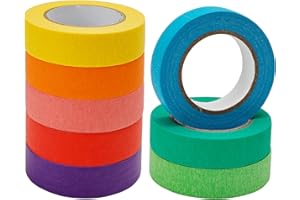 Towviy 8 Rouleaux Washi Tape 1.5cm*13m, Masking Tape Scotch Couleur Scotch Masquage Peinture Ruban de Masquag Ruban Adhésif Décoratif Scotch Scrapbooking pour Scrapbooking Cadeau Bricolage Artisanat