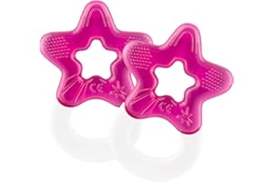 Dentistar Chłodzący pierścień do ząbkowania 1 Pcs Set - Od 3 miesiąca życia - Chłodząca pomoc przy ząbkowaniu i zabawka do ząbkowania dla niemowląt i małych dzieci - Bez BPA - Pink