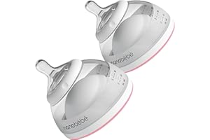 NANOBÉBÉ nanobebe Lot de 2 biberons de lait maternel pour bébés allaités, allaitement de nouveau-né, anti-colique, verrouillage parfait, préserve les nutriments du lait maternel (innovation primée), rose