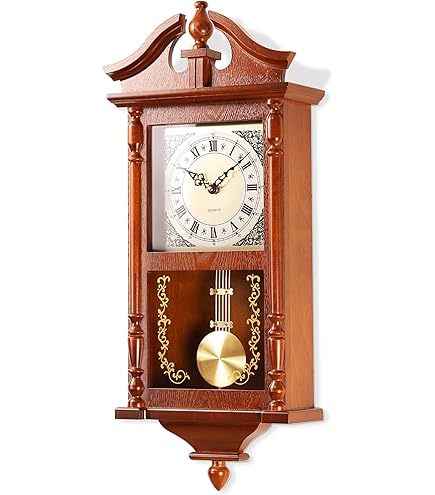 Horloge Murale Hermle Simple 71004-032200 En Noyer Avec Pendule - Mouvement à Quartz, Garantie 2 Ans, Fabriqué En Allemagne