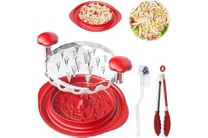 Jisrcha Tritatutto per Pollo, Strumento per Triturare Il Petto di Pollo A Vista da 25 Cm, Tritatutto Manuale per Pollo con Base Antiscivolo con Clip per la Pulizia per Pollo E Manzo Macinato