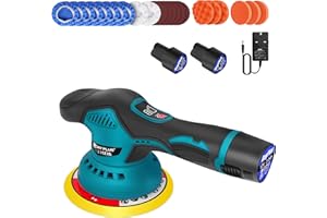 ANSIMIDA Car Polisher and Buffer Set, Car Polisher Cordless Car Buffer Polisher - with 2 x12V Lithium Battery Polisher Buffer, Variable Speed, Car Polisher for Grinding, Polishing