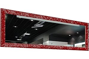 GaviaStore – Julie Rosso 140x50 cm - Specchio da parete moderno (18 formati e colori) lungo figura intera alto grande decor soggiorno modern sala paret camera bagno ingresso