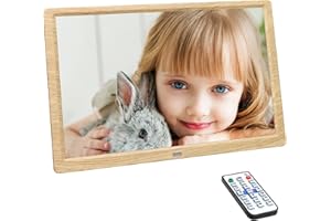 UrChoiceLtd Marco Digital Fotos 10.1 Pulgadas HD 1920x1080 Marcos Digitales Foto y Video/Reproductor de Audio/Reloj/Electrónico/Calendario Compatible con Tarjeta USB/SD con Control Remoto