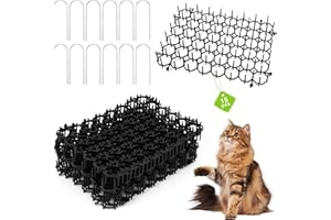 TOSAVGA 15 Piezas Pinchos Anti Gatos, Rejillas Antiespinas contra Gatos, 15 X 20 cm, Alfombrilla Anti Gatos con Púas, Rejilla para Gatos, de Plástico, para Exteriores Jardín, Alfombrilla Antigatos