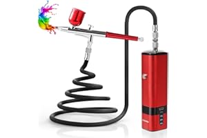 YYGYWEN YF youfu Wireless Airbrush Set with Compressor, 32 PSI Handheld Mini Air Brush Gun Set, Portable High Pressure Air Brushes for Painting, Tattoo, Nail Art, Mode, Makeup, Cake, Hairdresser