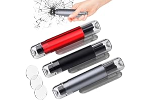 QUIXION 3Pcs Safe Pro X Car Window Breaker, Safe Pro X, 2-in-1 Car Window Breaker and Seat Belt Cutter, Car Accessories Life Hammer with Seatbelt Cutter, Compatible with All Vehicles, Car, Bus