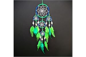 BALI UNBRANDED GIRLS BOYS GREEN DREAMCATCHER LIME BRIGHT GREEN DREAM CATCHER WITH COWRIE SHELL DETAIL, LOVELY BEDROOM DECORATION